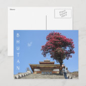 Carte Postale arbre du temple bhoutan (Devant / Derrière)