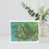 Carte postale Arbre en bleu et vert (Debout devant)