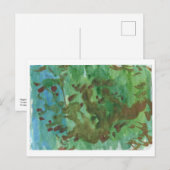 Carte postale Arbre en bleu et vert (Devant / Derrière)