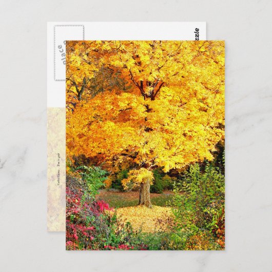 Carte Postale Arbre en or (Devant / Derrière)