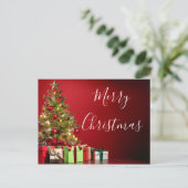 Carte Postale Arbre et Cadeaux Noël (Debout devant)