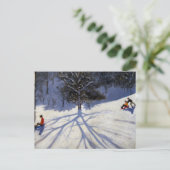 Carte Postale Arbre et deux luges (Debout devant)