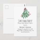 Carte Postale Arbre et noeud papillon aquarelle pour fête de Noë (Devant / Derrière)