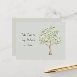 Carte Postale Arbre Fleurissant Vert Clair