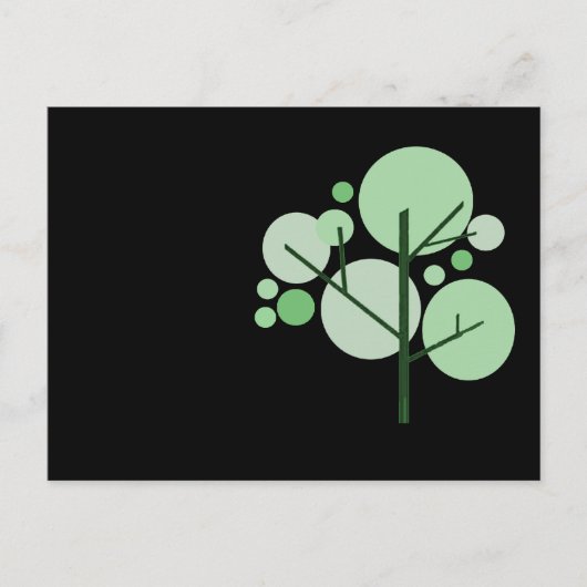 Carte Postale arbre funky avec dossier noir (Devant)