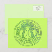 Carte Postale Arbre hugger, hippy badge (Devant / Derrière)