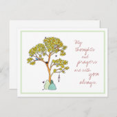 Carte Postale Arbre Jaune aux oiseaux bleus Réflexions et prière (Devant / Derrière)