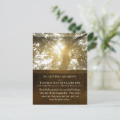 Carte Postale Arbre Lumière Dorée En Mémoire Sympathie Merci (Debout devant)