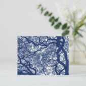 Carte Postale Arbre Magnolia - Effet Cyanotype (Debout devant)