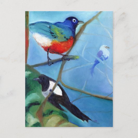 Carte Postale Arbre plein d'oiseaux 2012 (Devant)