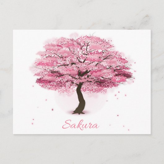Carte Postale Arbre Sakura en fleurs (Devant)