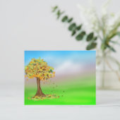 Carte Postale Arbre solitaire d'automne (Debout devant)