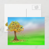 Carte Postale Arbre solitaire d'automne (Devant / Derrière)