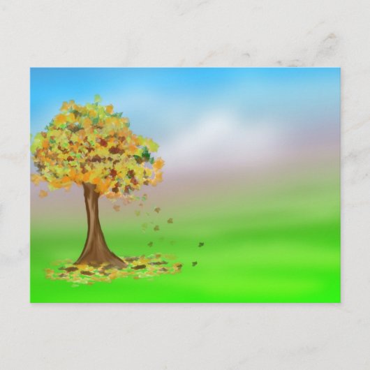 Carte Postale Arbre solitaire d'automne (Devant)