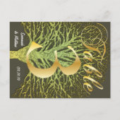 Carte Postale Arbre Tourbillonnant Gold Green Numéro de tableau (Dos)