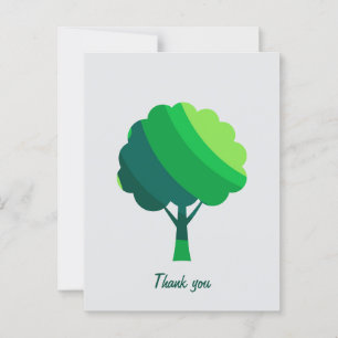 Carte Postale Arbre vert moderne géométrique minimaliste personn