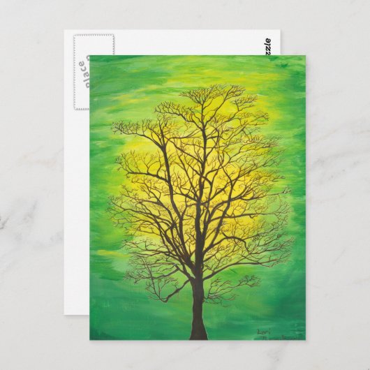 Carte postale - Arbre verte (Devant / Derrière)