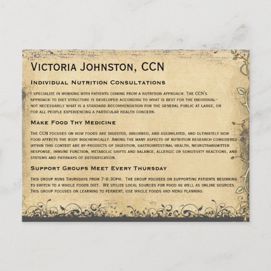 Carte Postale Arbre vintage à feuilles en forme de cœur vert éme (Devant)