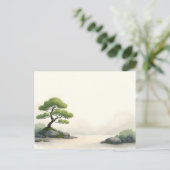 Carte Postale Arbre Zen au bord d'un lac (Debout devant)
