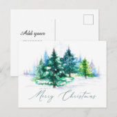 Carte Postale Arbres à l'aquarelle (Devant / Derrière)