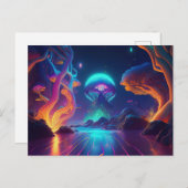 Carte Postale Arbres à néons IA (Devant / Derrière)