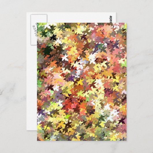 CARTE POSTALE ARBRES D'AUTOMNE (Devant / Derrière)