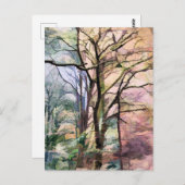 CARTE POSTALE ARBRES D'AUTOMNE ABSTRAITS (Devant / Derrière)