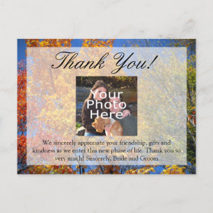Carte Postale Arbres d'automne colorés Mariage de automne/Merci
