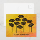 Carte Postale Arbres d'automne Joyeux Anniversaire (Devant / Derrière)