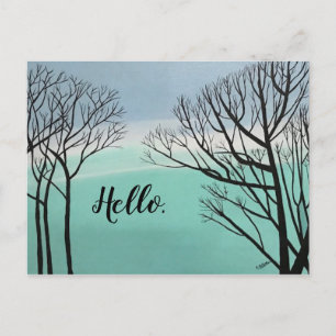 Carte Postale Arbres d'automne Silhouette Ciel Nuages Bonjour Ca