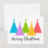 Carte Postale Arbres de Noël colorés (Devant / Derrière)