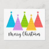 Carte Postale Arbres de Noël colorés (Devant)