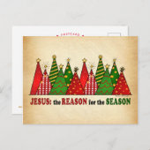 Carte Postale Arbres de Noël de Jésus (Devant / Derrière)