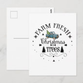Carte Postale Arbres de Noël frais de ferme, Chritsmas cadeau (Devant / Derrière)