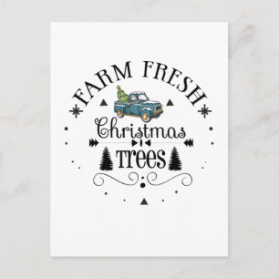 Carte Postale Arbres de Noël frais de ferme, Chritsmas cadeau