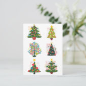 Carte Postale Arbres de Noël rétro (Debout devant)