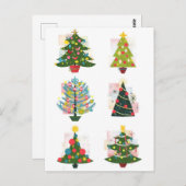 Carte Postale Arbres de Noël rétro (Devant / Derrière)
