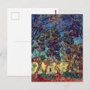 Carte Postale Arbres du jardin de l'hôpital Van Gogh