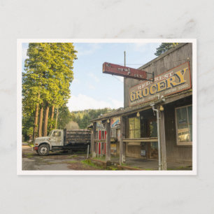 Carte Postale Arbres du parc national de Redwoods & Épicerie rus
