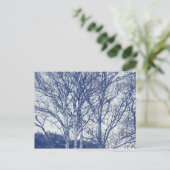 Carte Postale Arbres en hiver - Effet Cyanotype (Debout devant)