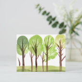 Carte Postale Arbres et branches d'arbres à l'aquarelle abstrait (Debout devant)