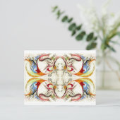 Carte Postale Arbres et oiseaux imaginaire (Debout devant)