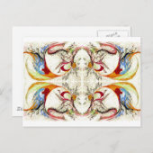 Carte Postale Arbres et oiseaux imaginaire (Devant / Derrière)