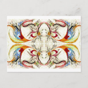 Carte Postale Arbres et oiseaux imaginaire