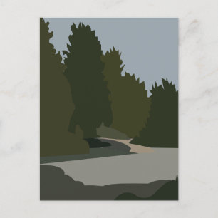 Carte Postale Arbres Forêt Ruisseau Nature 