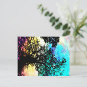 Carte Postale Arbres noirs Espace coloré (Debout devant)