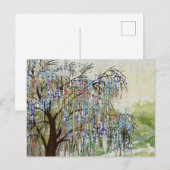 Carte Postale Arbres peints Composition de l'Art numérique (Devant / Derrière)