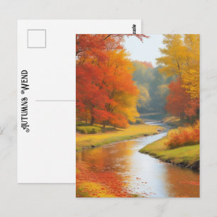 Carte Postale Arbres Ruisseau Colorés Automnes Wend Art Intempor