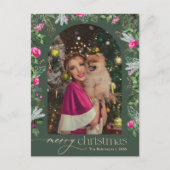 Carte Postale Arc botanique rose vert de la forêt 1 Photo Noël (Devant)