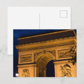 Carte Postale Arc de Triomphe à la nuit, Paris (Devant / Derrière)